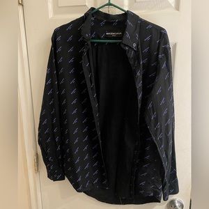 Balenciaga Black and Blue Dress Shirt